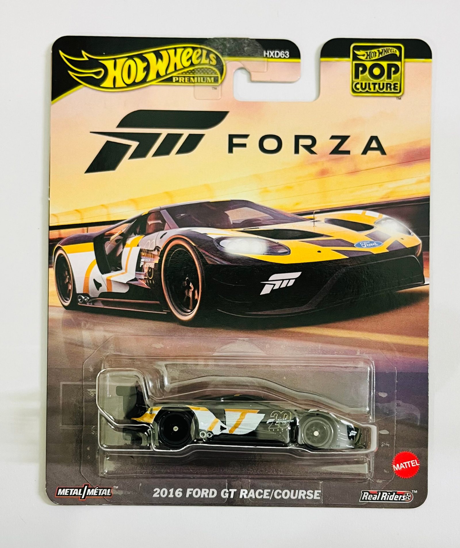 HOT WHEELS PREMIUM HXD63 POP CULTURE 2016 FORD GT RACE/COURSE